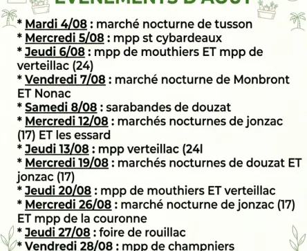 Evènement d’Août